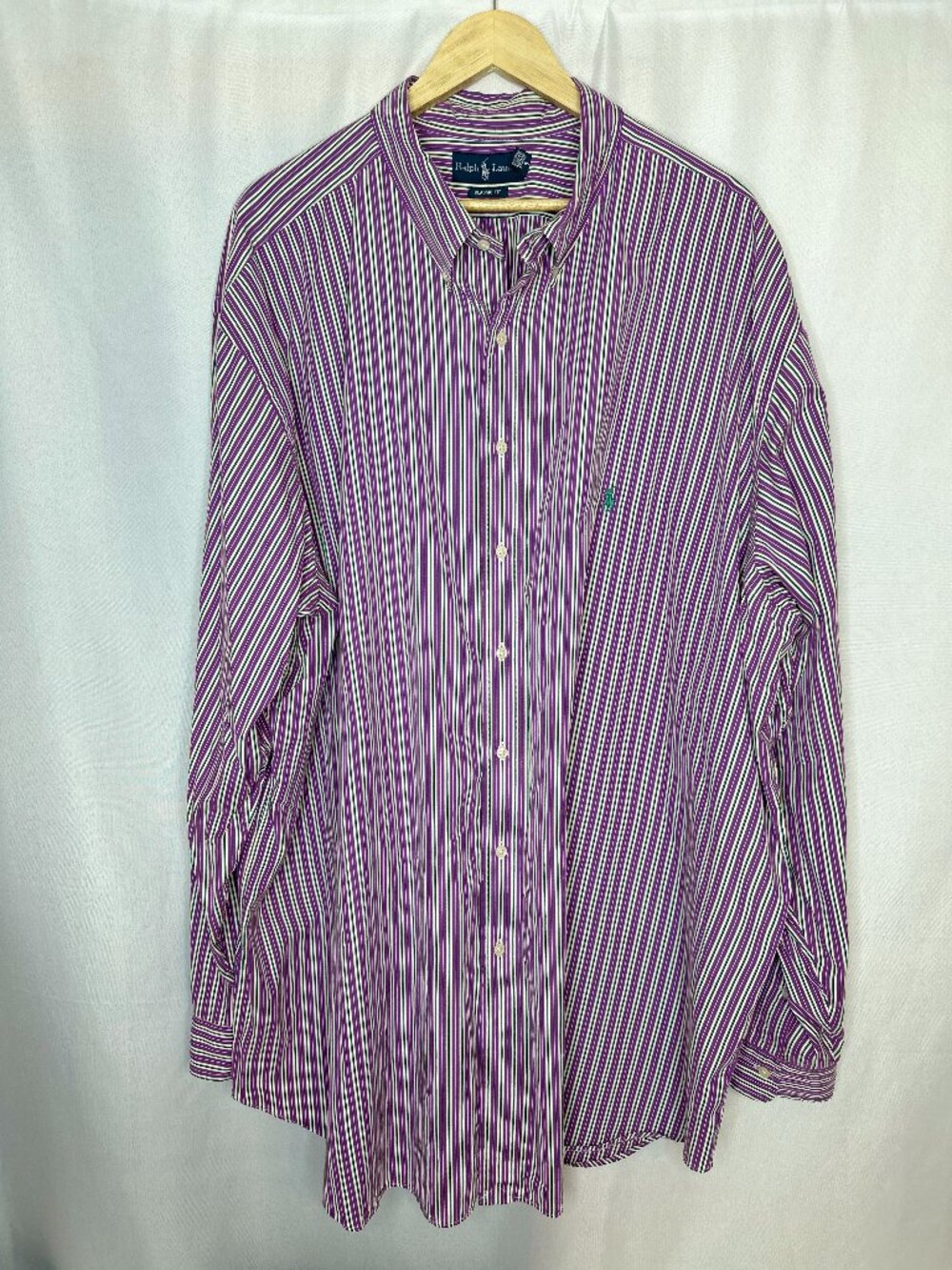 Vintage Ralph Lauren Classic Fit Long Sleeve Button Down Logo 4XLT Preppy Office
